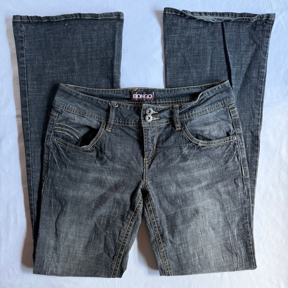 Bongo Faded Dark Wash Low Rise Bootcut Jeans Size 11 Y2K Denim